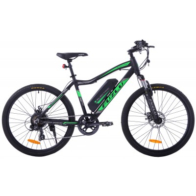 Elektrický bicykel Fuzlu 26" MTB čierno-zelený 